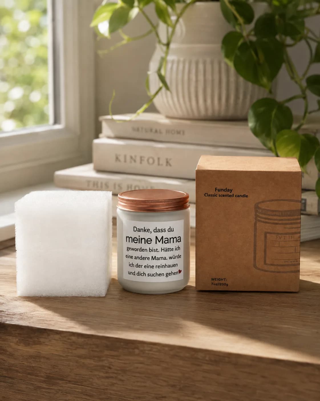Custom Frosted Glass Soy Wax Scented Candle with Rose Gold Lid, Scented Candles product view 3 of 9