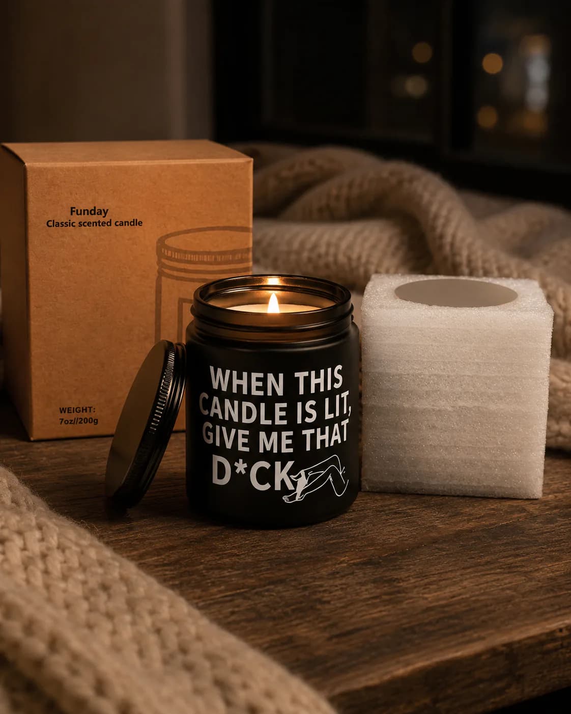 Custom Matte Black Glass Soy Wax Scented Candle with Black Lid, Scented Candles product view 6 of 8
