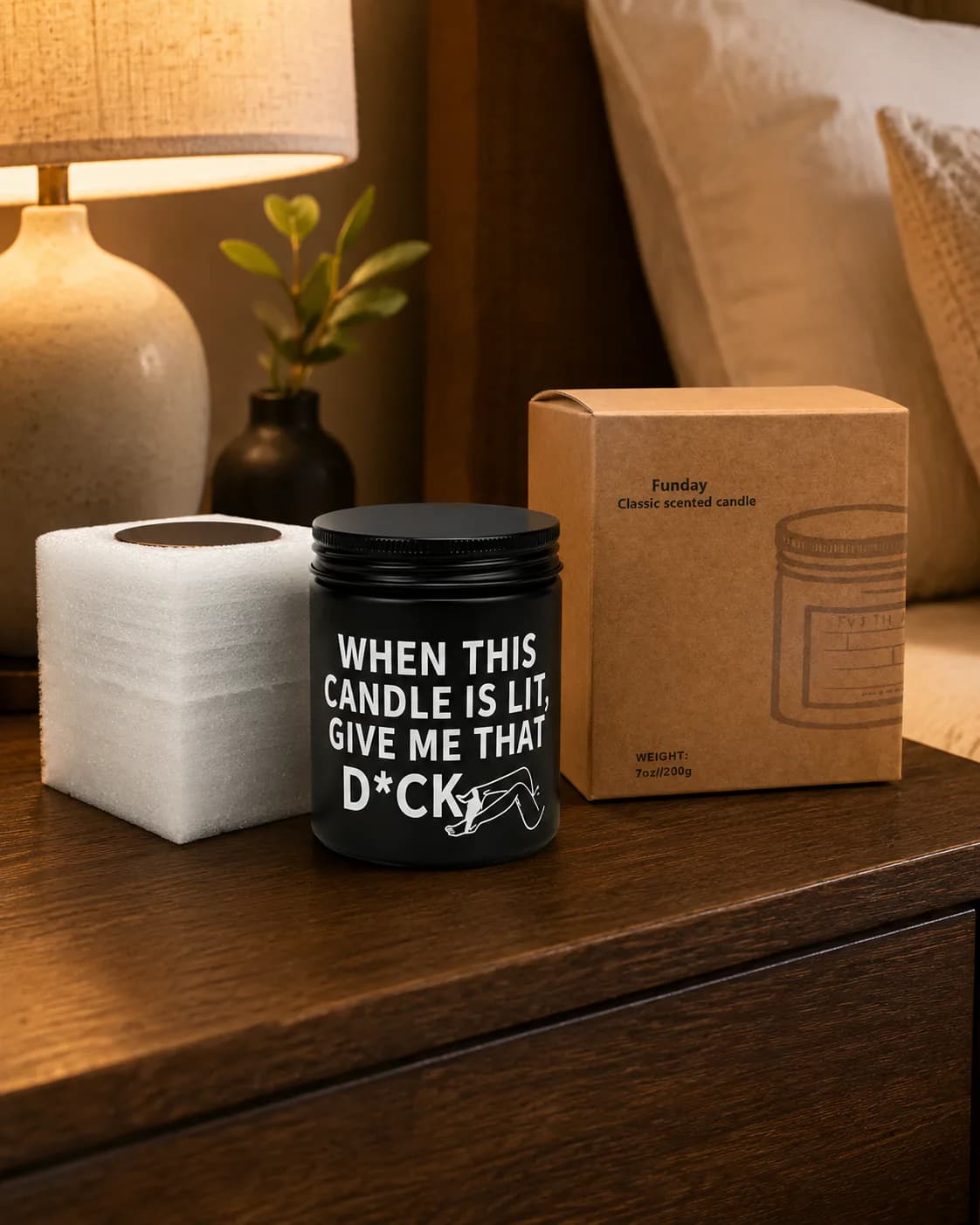 Custom Matte Black Glass Soy Wax Scented Candle with Black Lid, Scented Candles product view 4 of 8