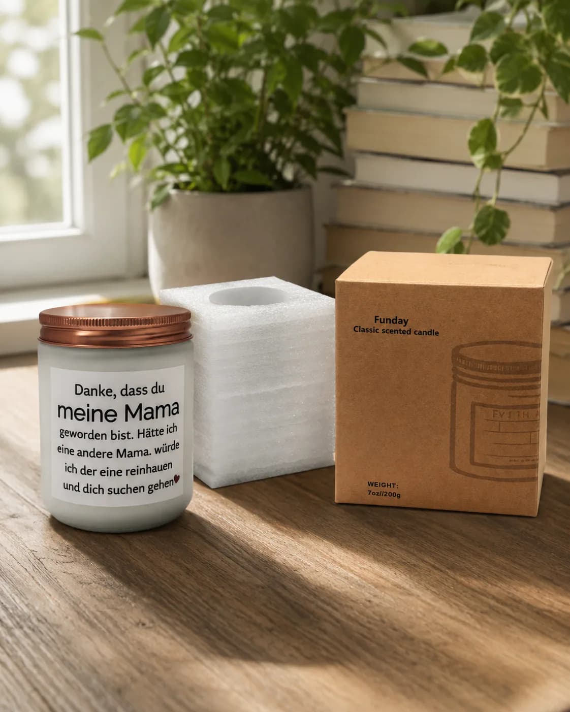 Custom Frosted Glass Soy Wax Scented Candle with Rose Gold Lid, Scented Candles product view 5 of 9