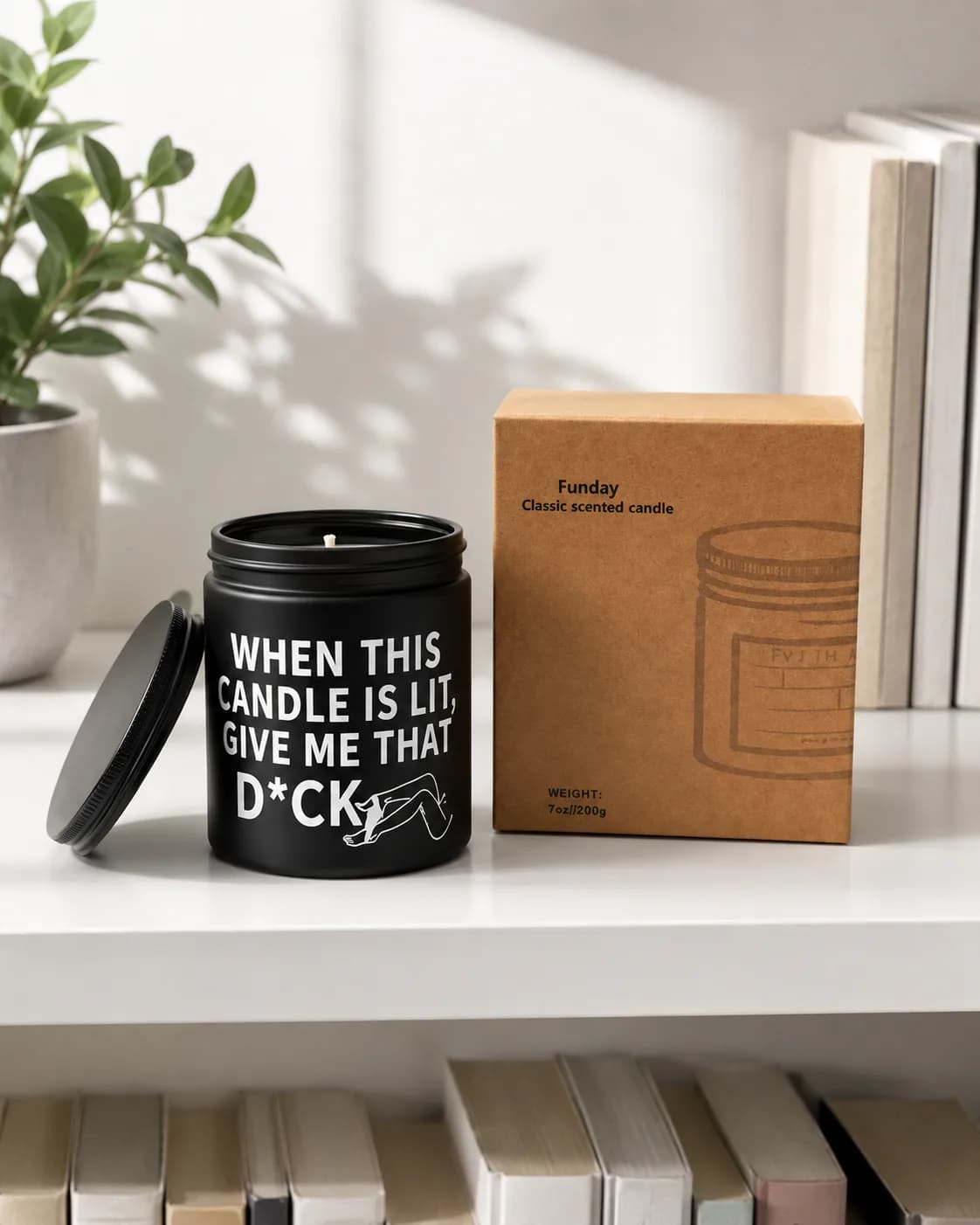 Custom Matte Black Glass Soy Wax Scented Candle with Black Lid