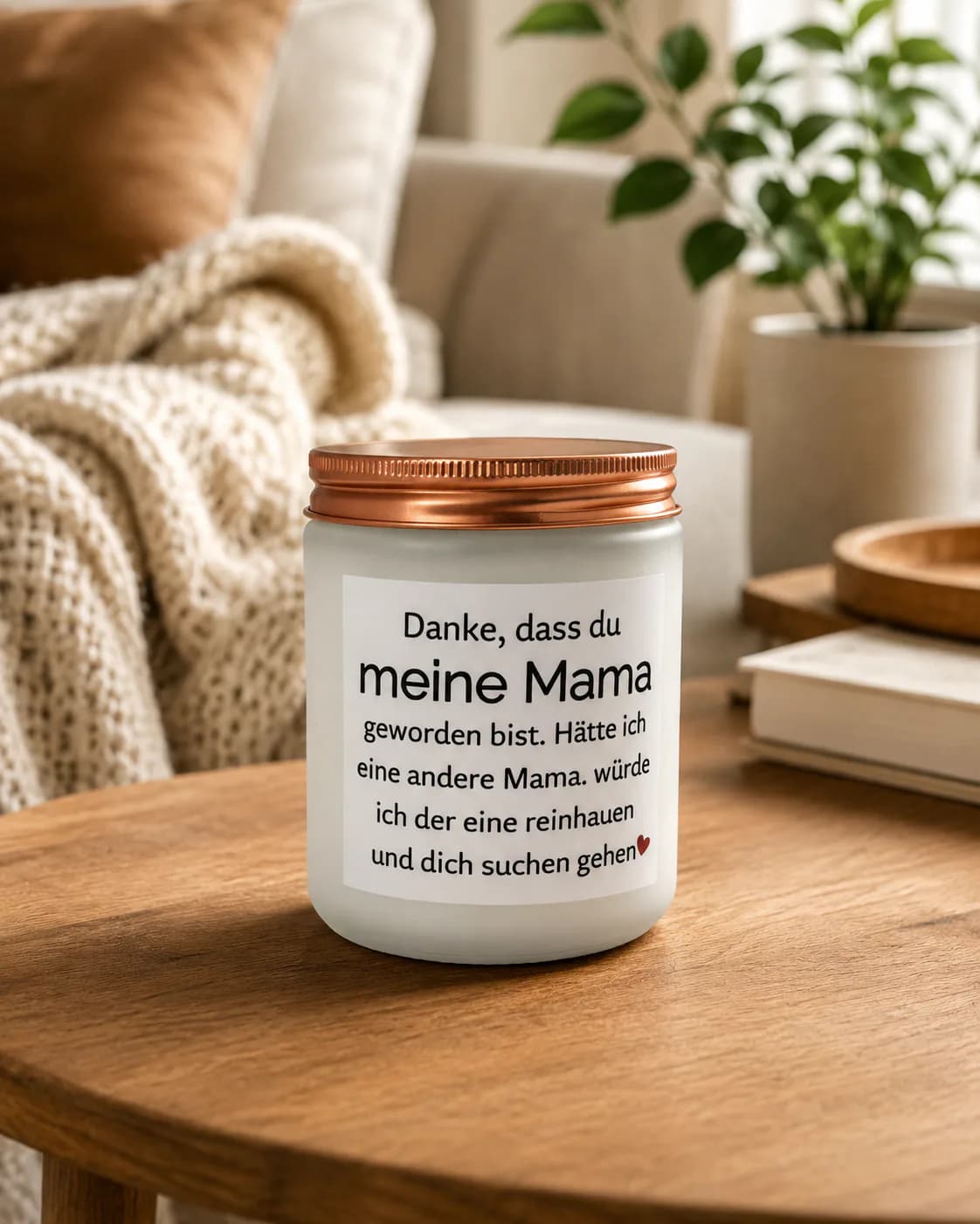 Custom Frosted Glass Soy Wax Scented Candle with Rose Gold Lid, Scented Candles product view 7 of 9