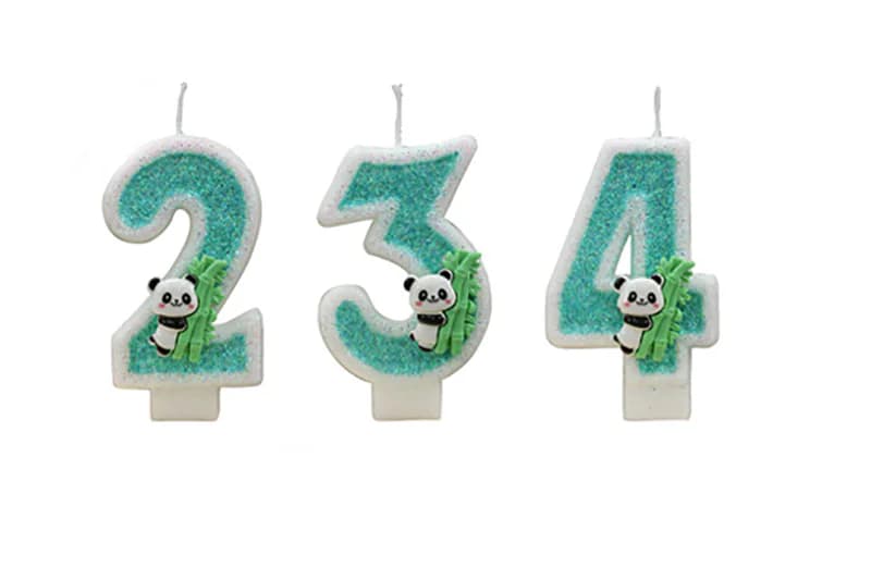 Creative bamboo panda decorated digital birthday candle, Birthday Candles product view 2 of 3