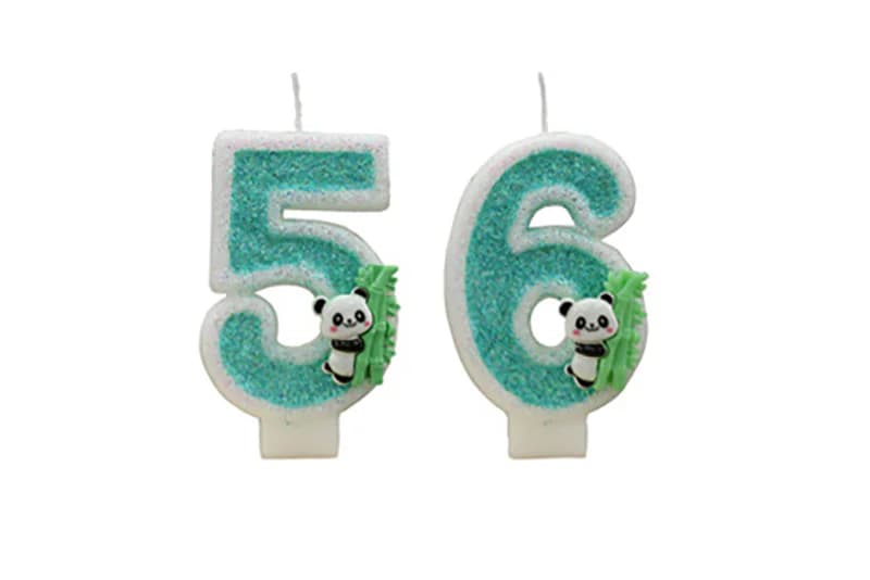Creative bamboo panda decorated digital birthday candle, Birthday Candles product view 3 of 3