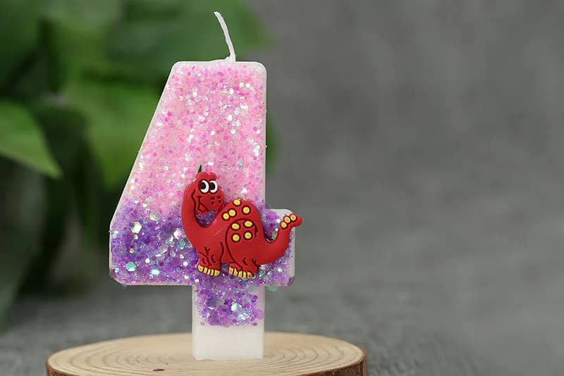 Creative cartoon red dinosaur digital birthday cake decorated candle, Birthday Candles product view 3 of 3