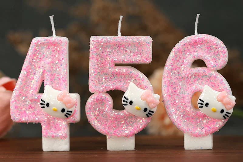 Creative Cat head digital pink cake decorated candle for Birthday Party, Birthday Candles product view 2 of 2