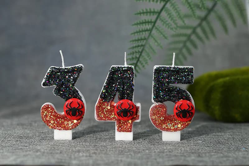 Creative circular spider decorations adorn digital candle for party decor, Birthday Candles product view 2 of 3
