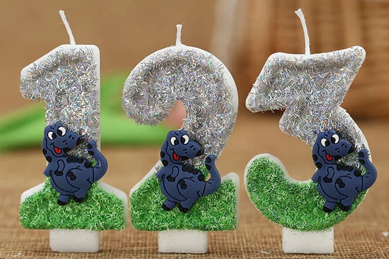 Creative digital dinosaur series boys birthday cake decoration candle, Birthday Candles product view 2 of 3