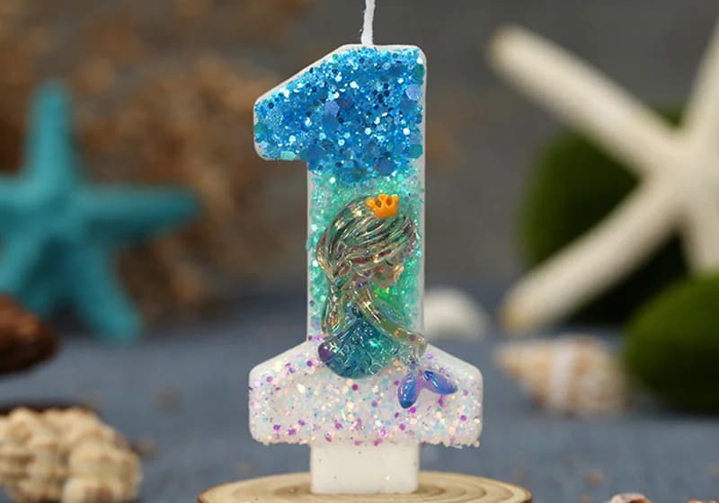 Creative Ocean Beach Crown Mermaid Digital Birthday Candle, Birthday Candles product view 3 of 3