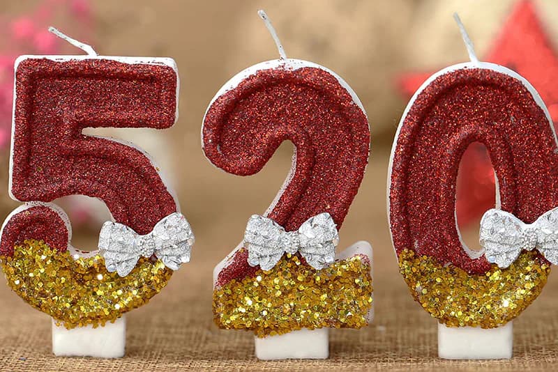 Creative red and gold bow tie number candle for birthday cake decor, Birthday Candles product view 3 of 3
