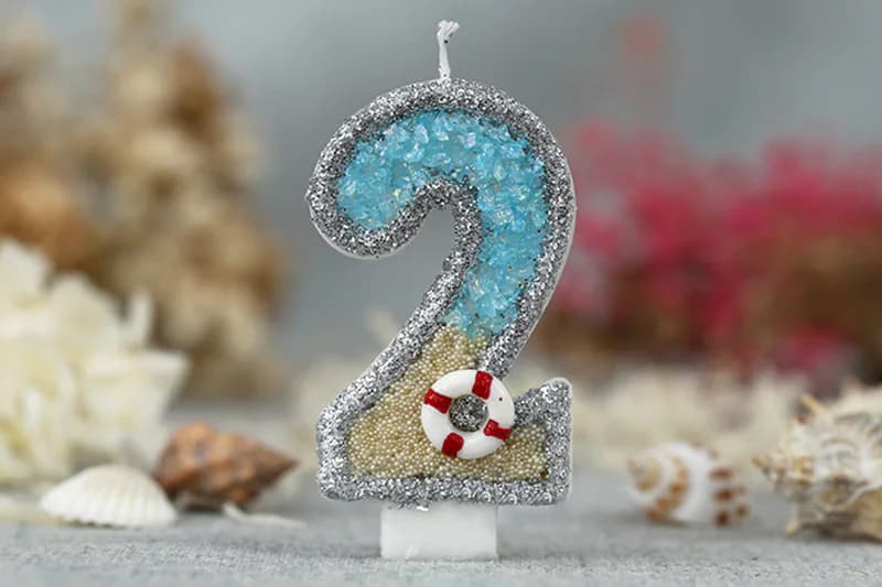 Creative summer beach swimming circle digital candle for birthday decor, Birthday Candles product view 3 of 3