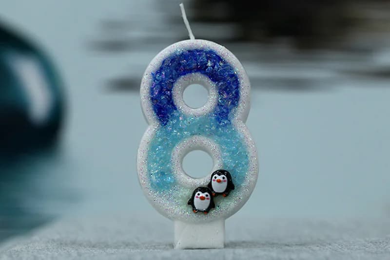 Cute Penguin handmade creative Antarctic glacier decorative candle, Birthday Candles product view 2 of 3