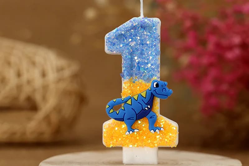 Digital candle Dinosaur shape anime craft boy birthday candle for cake decor