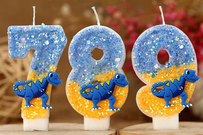 Digital candle Dinosaur shape anime craft boy birthday candle for cake decor, Birthday Candles product view 3 of 3