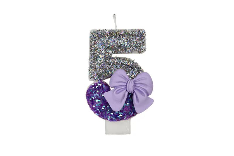 Gradation purple bow digital birthday cake candle for party decor, Birthday Candles product view 2 of 3