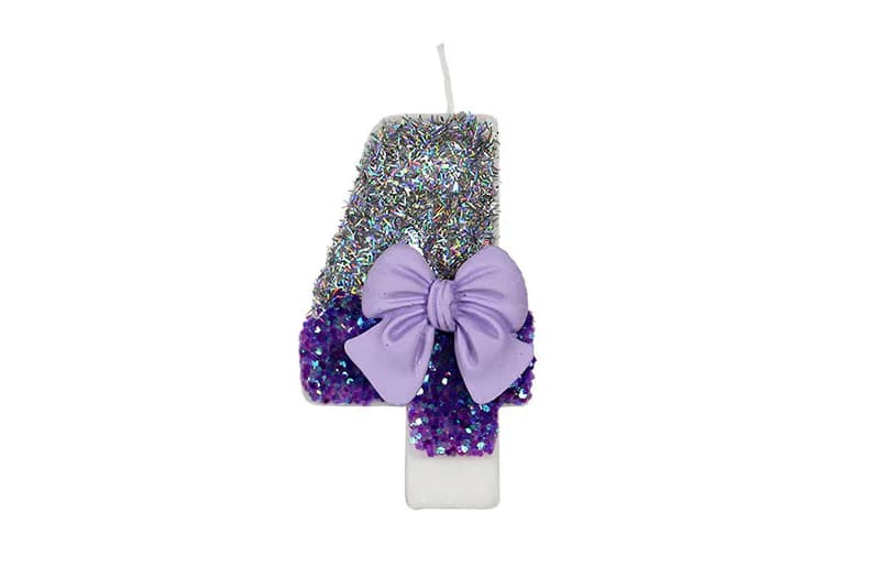 Gradation purple bow digital birthday cake candle for party decor, Birthday Candles product view 3 of 3