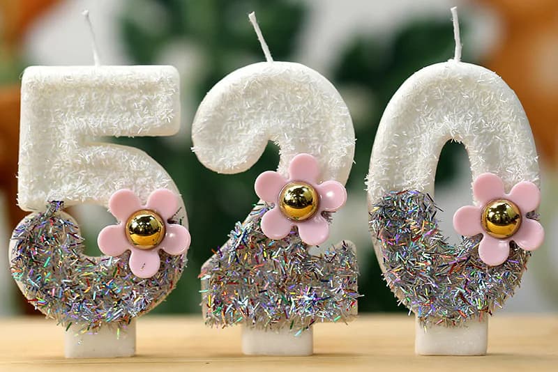 Handmade creative digital flowers for birthday cake decorated candle, Birthday Candles product view 2 of 3