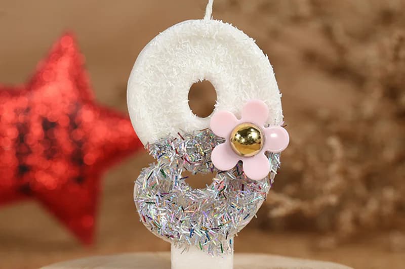 Handmade creative digital flowers for birthday cake decorated candle, Birthday Candles product view 3 of 3