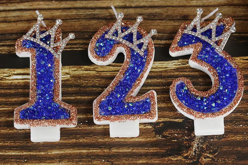 Luxury crown decorated with digital birthday candle for cake decor, Birthday Candles product view 2 of 3