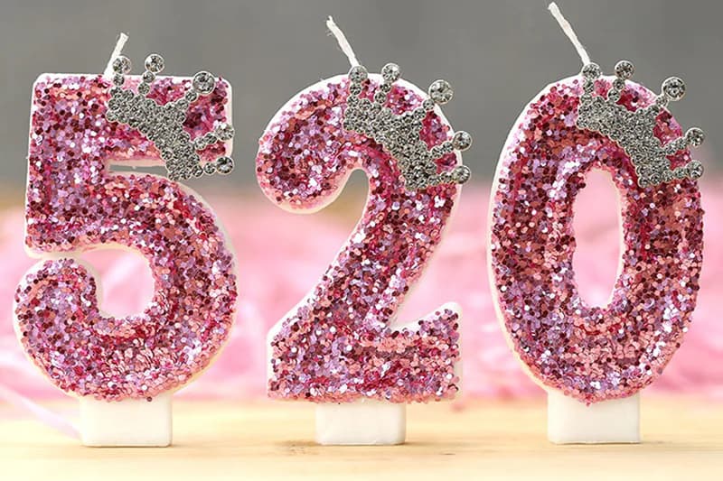 Luxury digital Princess Pink tiara decorated with birthday candle, Birthday Candles product view 2 of 3