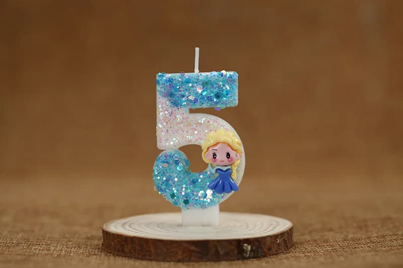 Novelty Princess Elsa embellishes digital birthday candle for cake decor, Birthday Candles product view 2 of 3