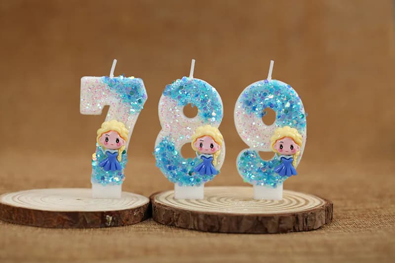 Novelty Princess Elsa embellishes digital birthday candle for cake decor, Birthday Candles product view 3 of 3