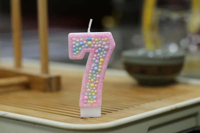 Sweet pink macaron balls decorated with digital modeling birthday candle, Birthday Candles product view 2 of 3